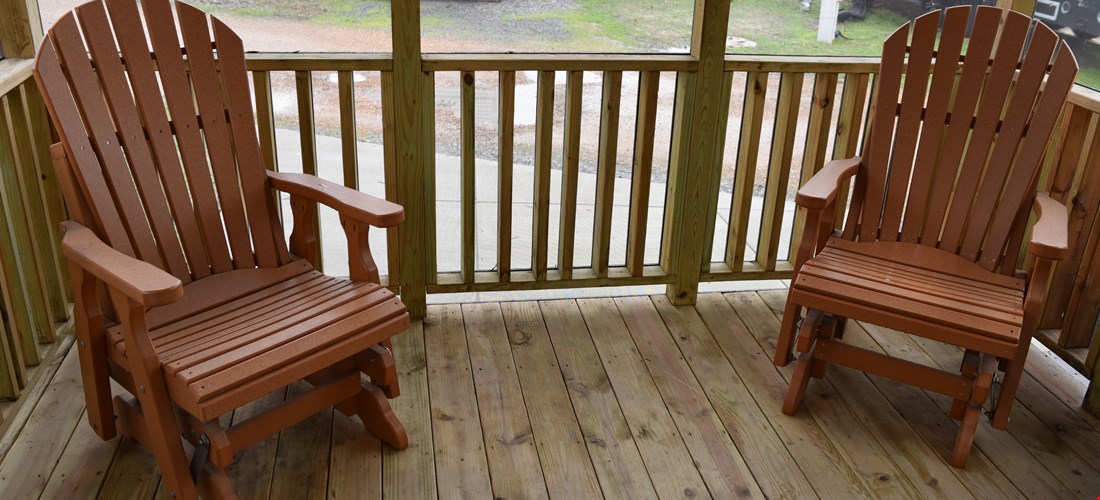 Chairs on Deck of Deluxe Cabins