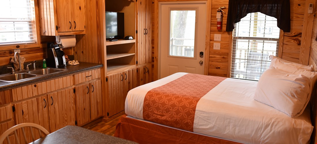 Living area in a studio deluxe cabin