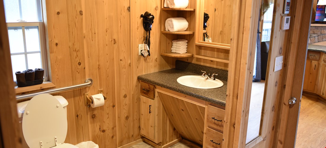 Bathroom in the loft deluxe cabin