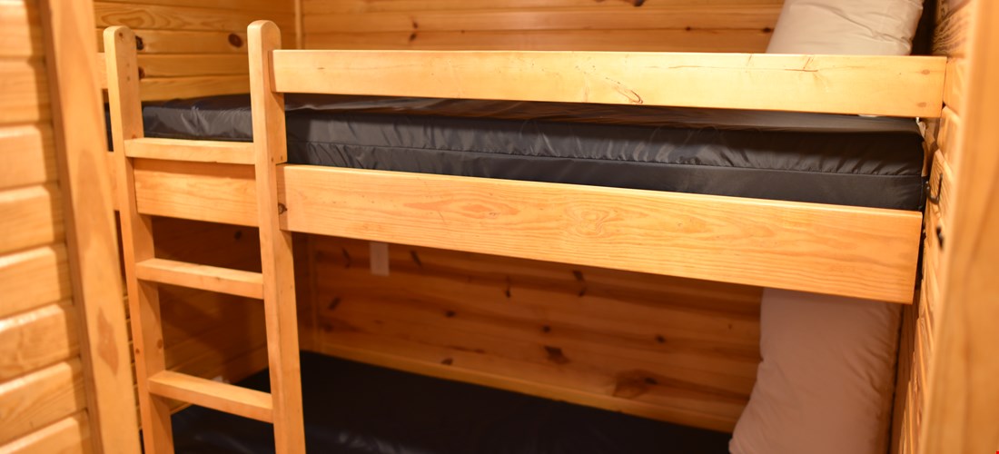 Children's bunks in the bunk beds with loft deluxe cabin